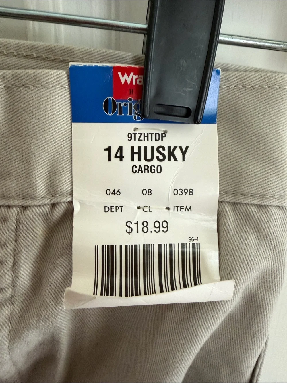 NWT Kids WRANGLER Originals Khaki Zip-Off Pants to Shorts 14 HUSKY 100% Cotton